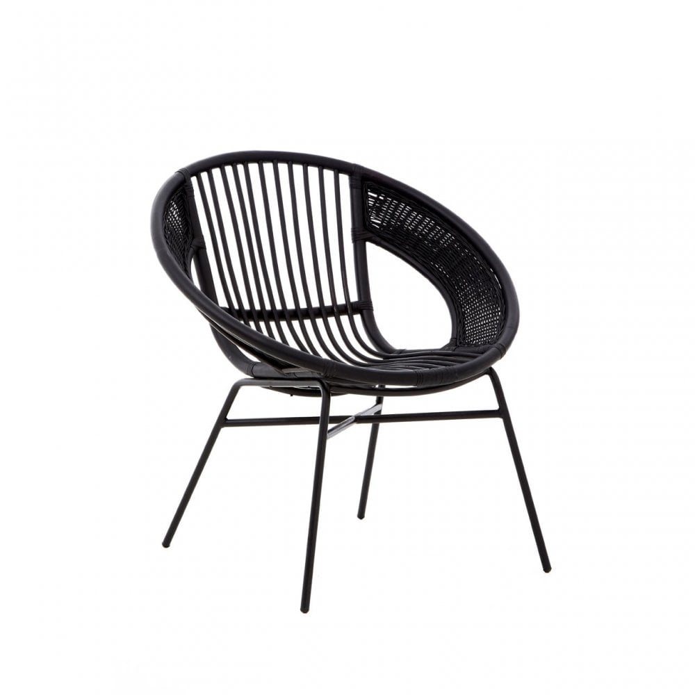 Lagom Rattan / Iron Black Chair, Iron, Rattan, Black