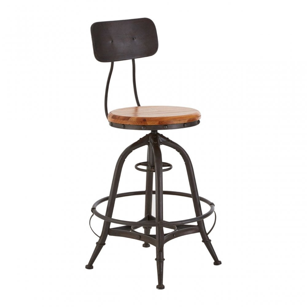 Ranch Foundry Style Bar Chair, Fir Wood, Natural