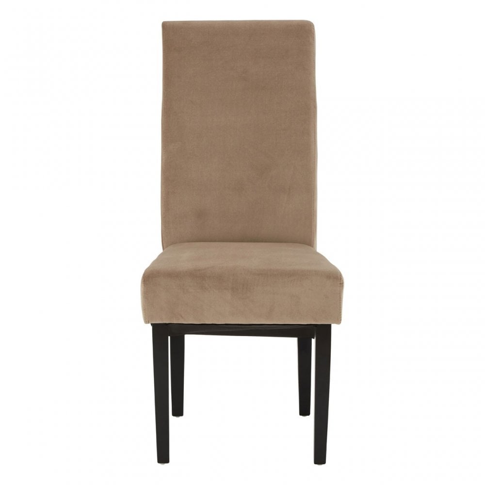 Medan Dining Chair, Birchwood, Cotton Velvet, Brown