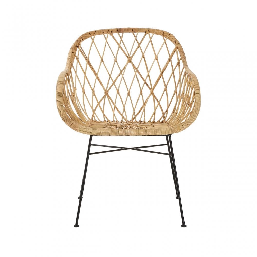 Java Flower Chair, Rattan, Iron, Natural