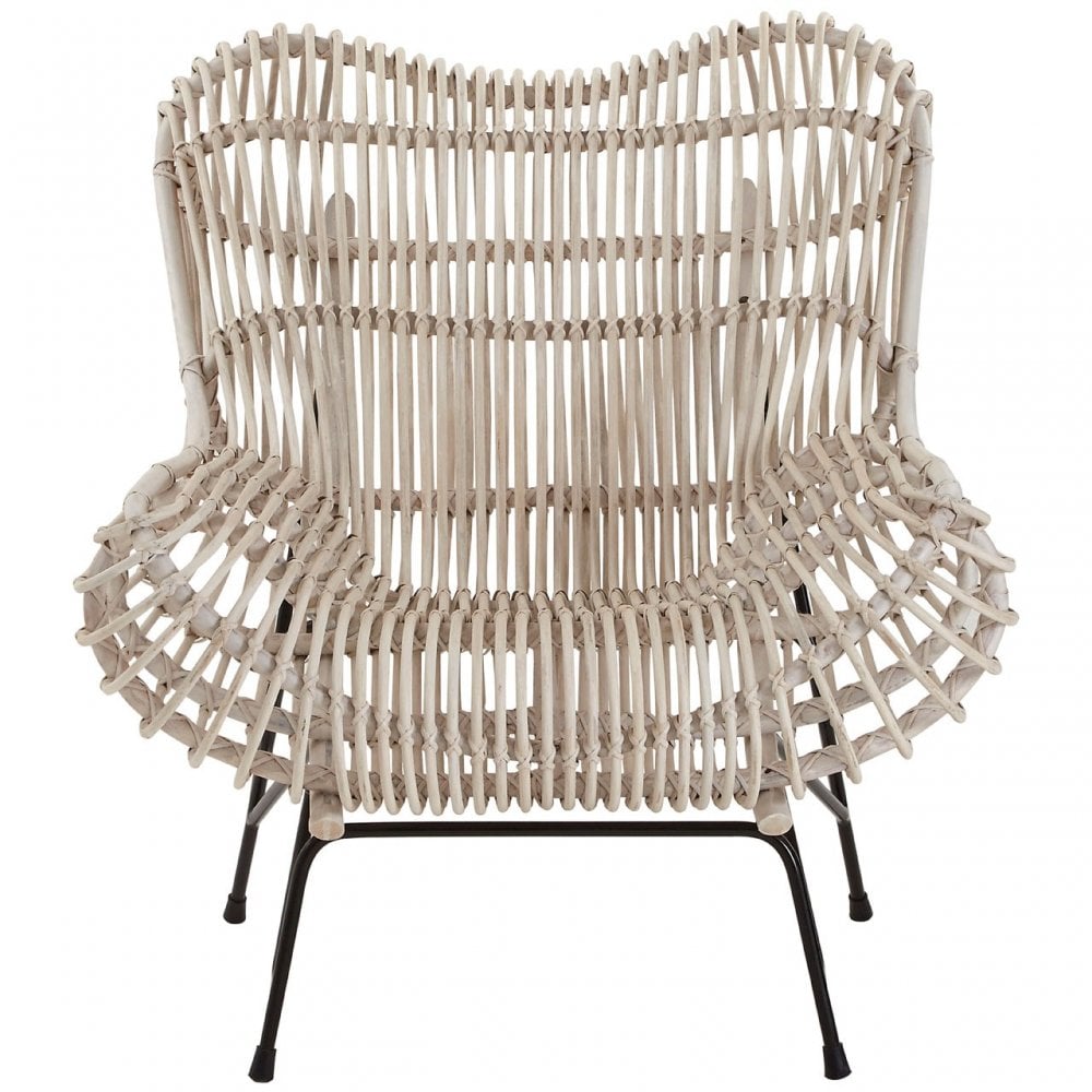 Java Occasional Chair, Rattan, Iron, Natural