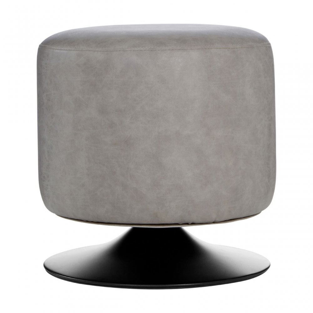 Dalston Vintage Ash Cylinder Footstool, Grey