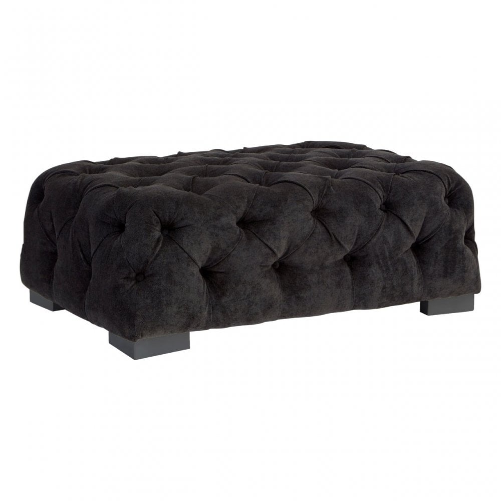 Fenton Footstool, Pine Wood, Birchwood, Down, Black