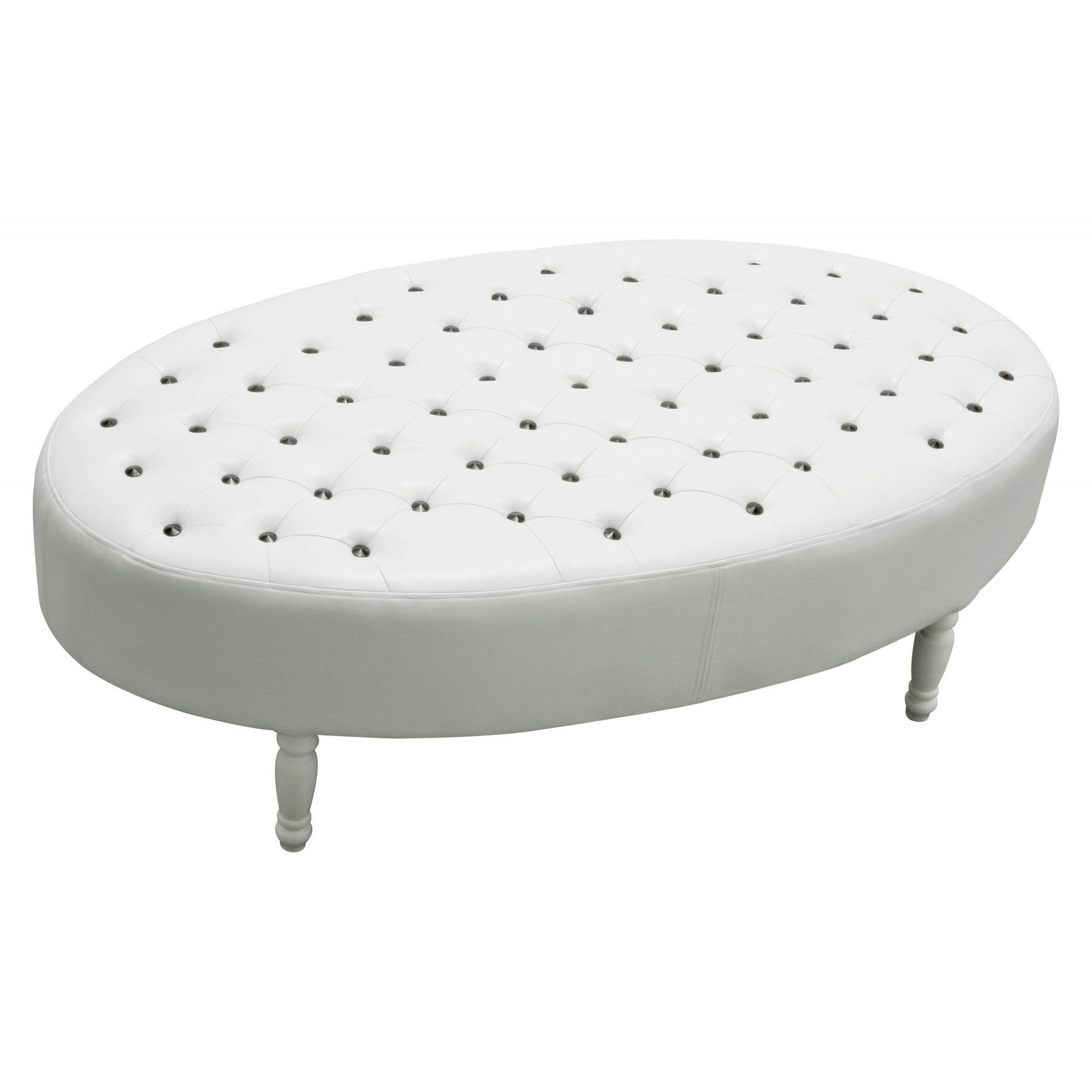 Enrich Feature Stool, Bonded Leather, White
