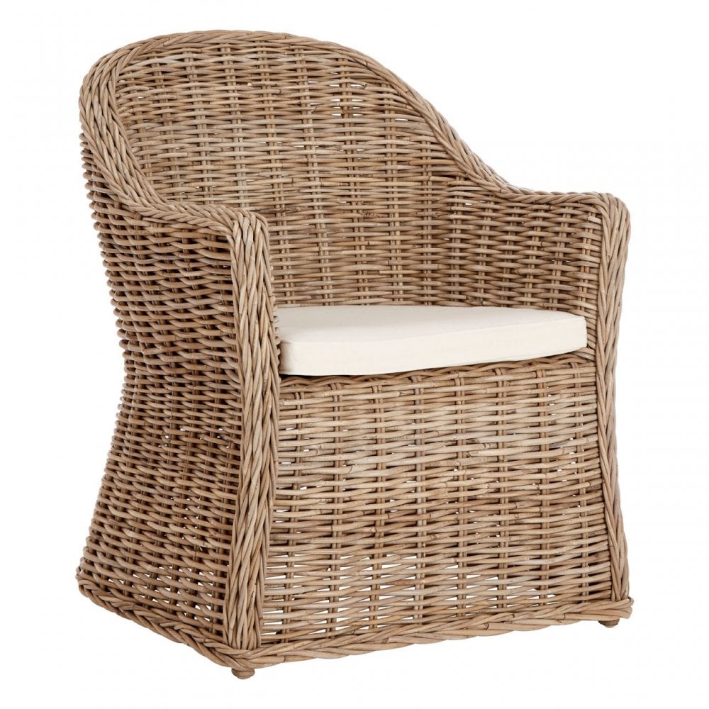 Lovina Rounded Back Chair, Rattan, Brown