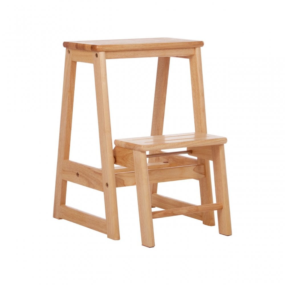 Two Step Stool, Rubberwood, Natural