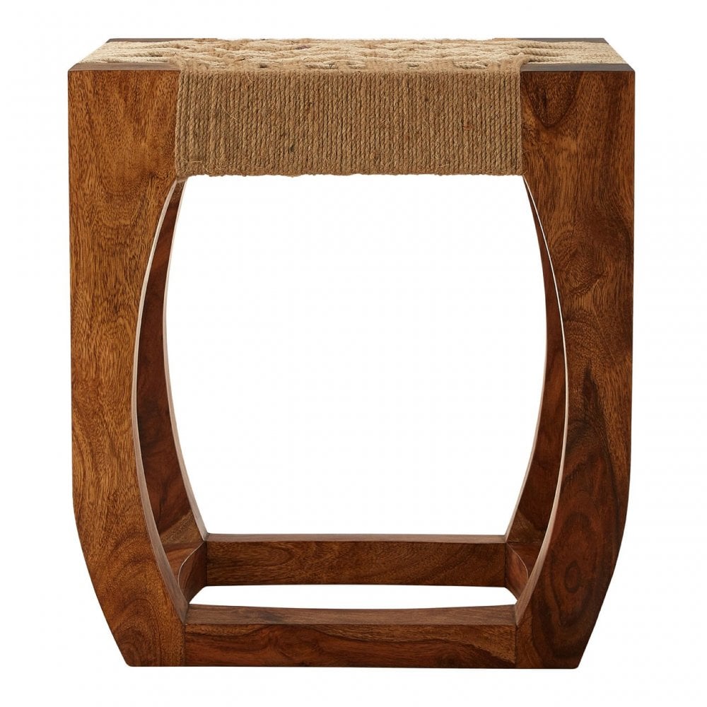 Wulah Stool, Jute, Sheesham Wood, Natural