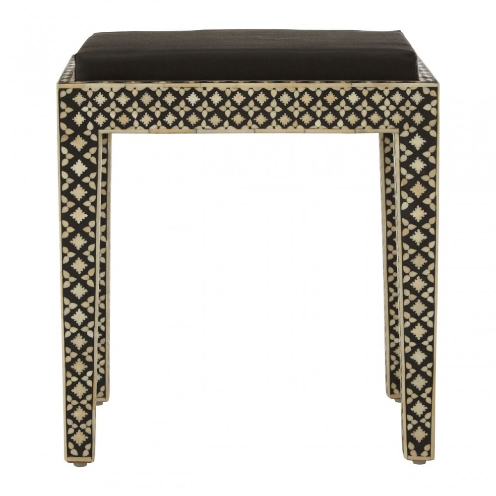 Wulah Stool, Fabric, Mother of Pearl