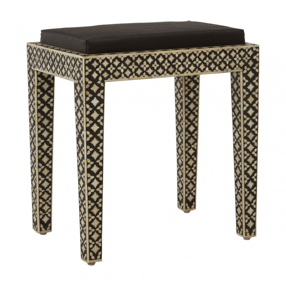 Wulah Stool, Fabric, Mother of Pearl