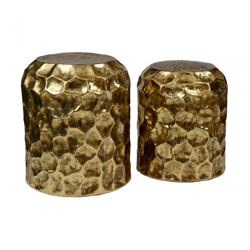 Hamish Set of 2 Stools, Iron, Bronze