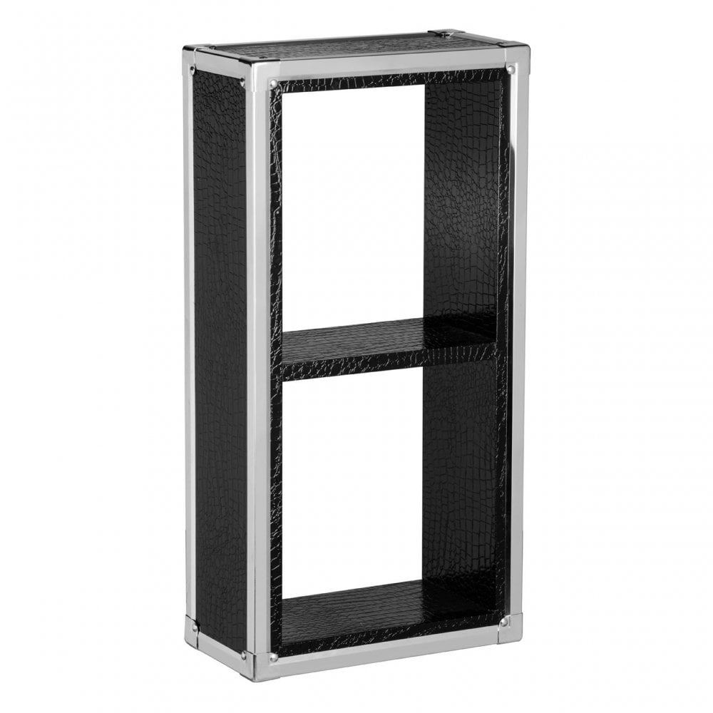 Wall Cube, Leather, Stainless Steel, Black