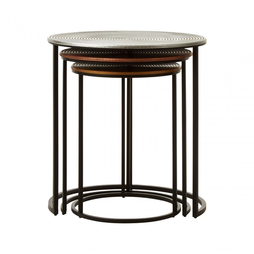 Olympiad Set of 3 Side Tables, Black