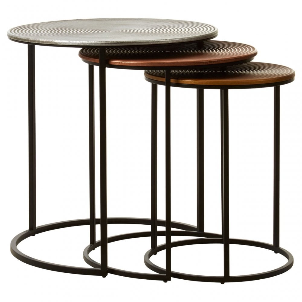 Olympiad Set of 3 Side Tables, Black