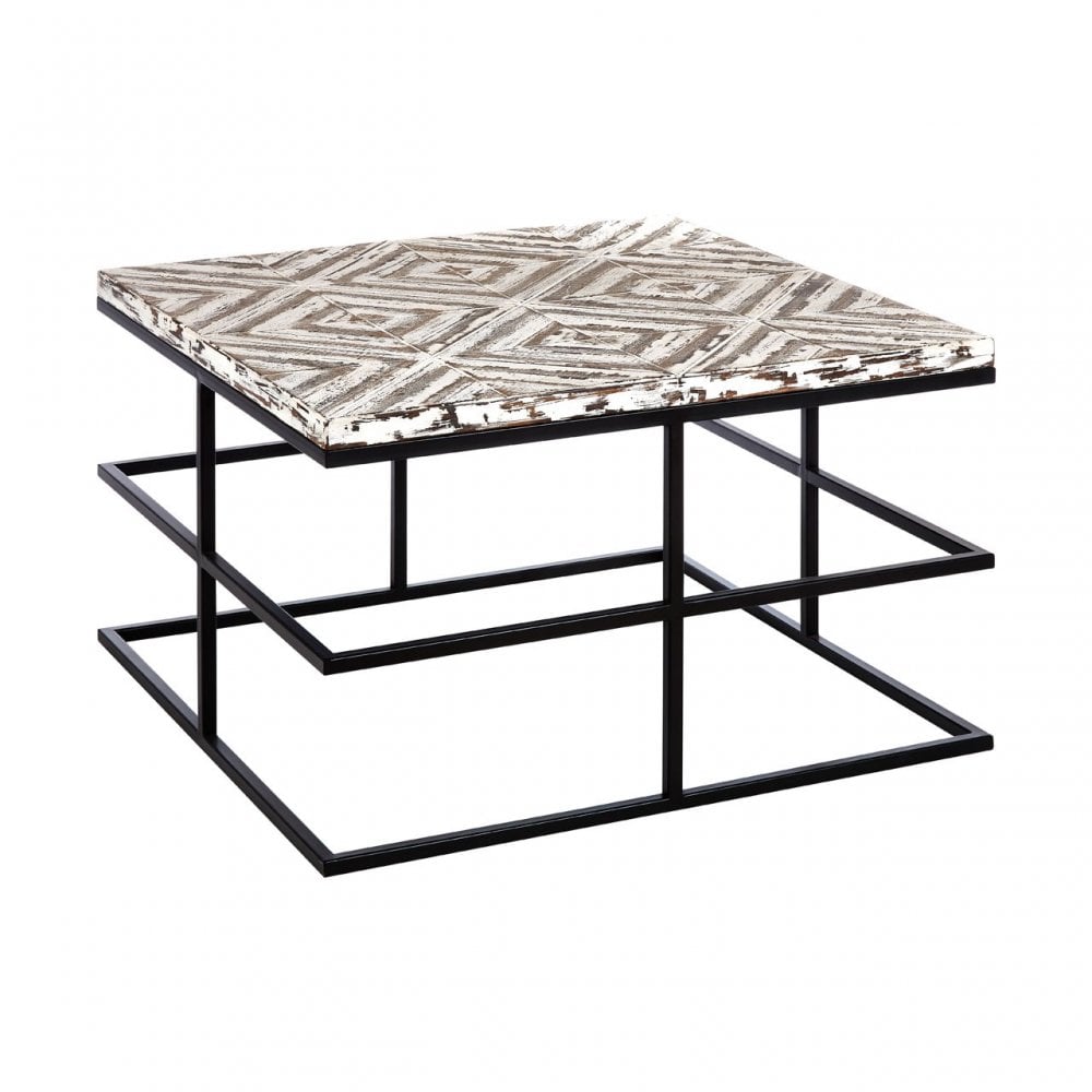 Lombok Coffee Table, Fir Wood, White