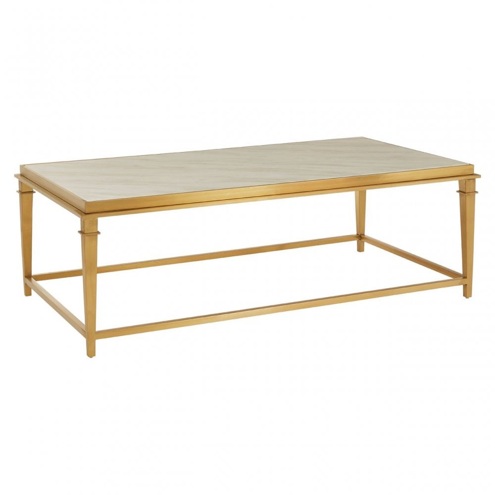 Camperian Rectangular Coffee Table, Marble, Stainless Steel