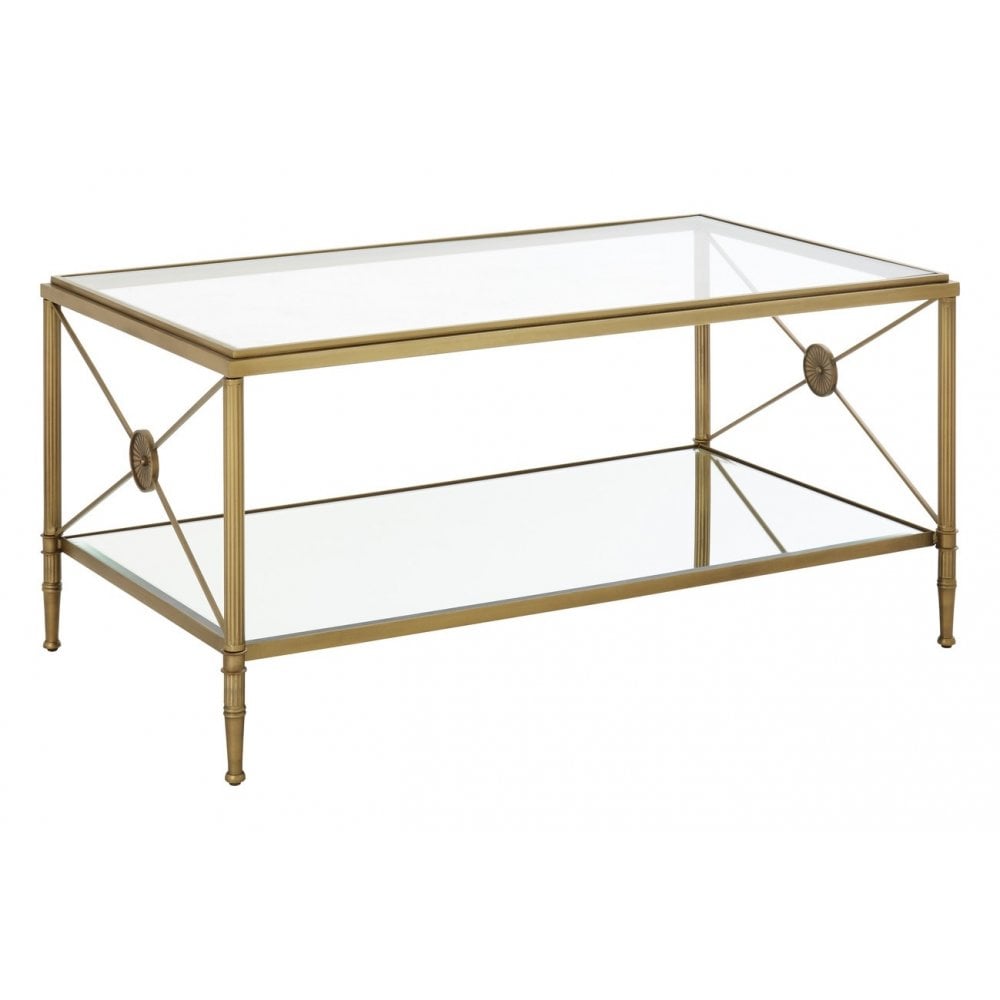 Hushie Coffee Table, Aluminium, Brass, Glass, Iron, Mirrored Glass, Stainless Steel, Brass