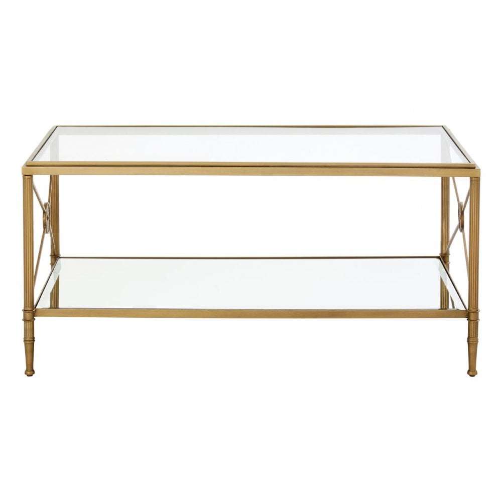 Hushie Coffee Table, Aluminium, Brass, Glass, Iron, Mirrored Glass, Stainless Steel, Brass