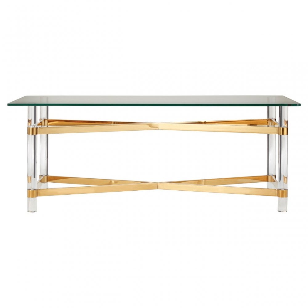 Kirsti Coffee Table, Steel, Tempered Glass, Multi-Coloured