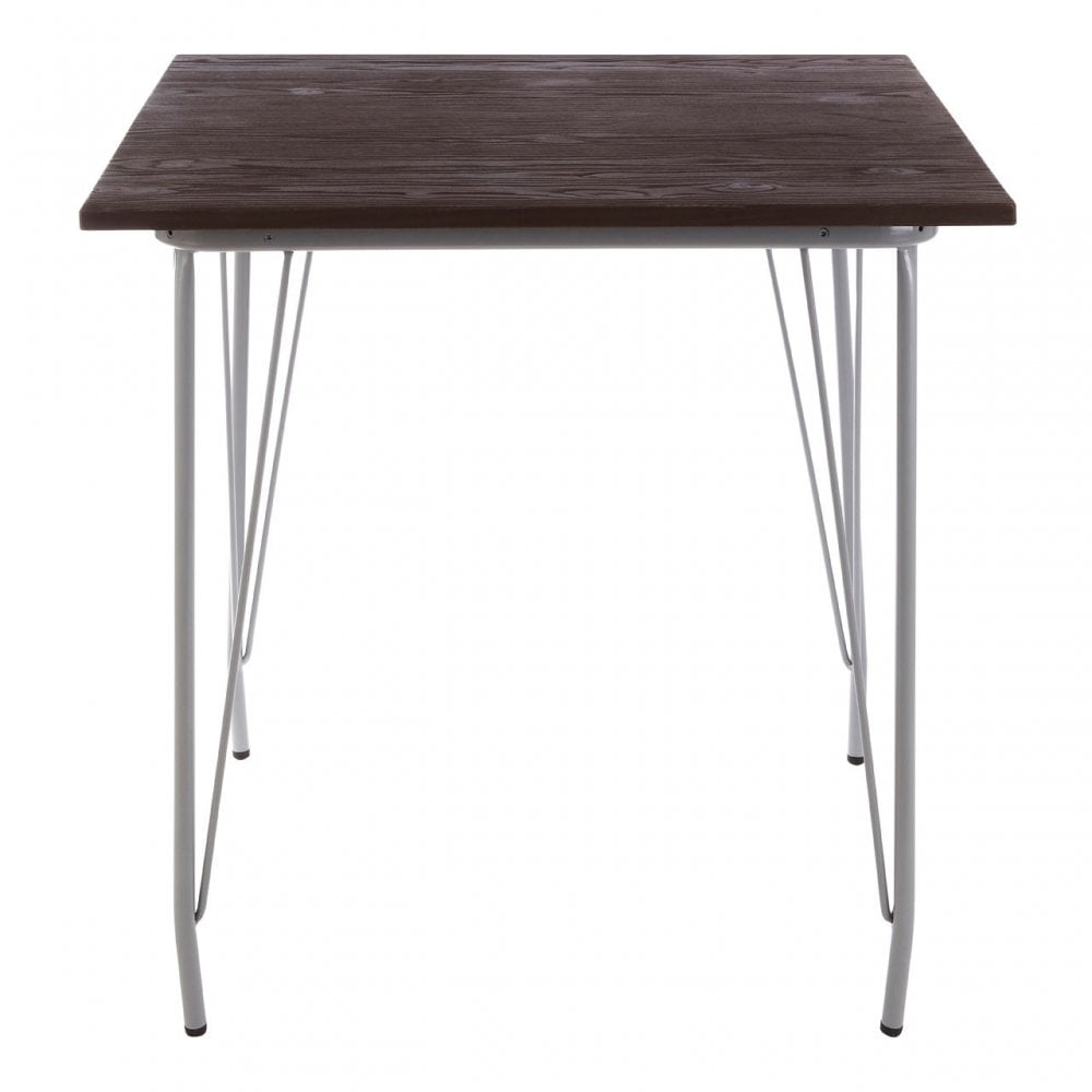 Brock Grey Metal and Elm Wood Table, Elm Wood, Grey