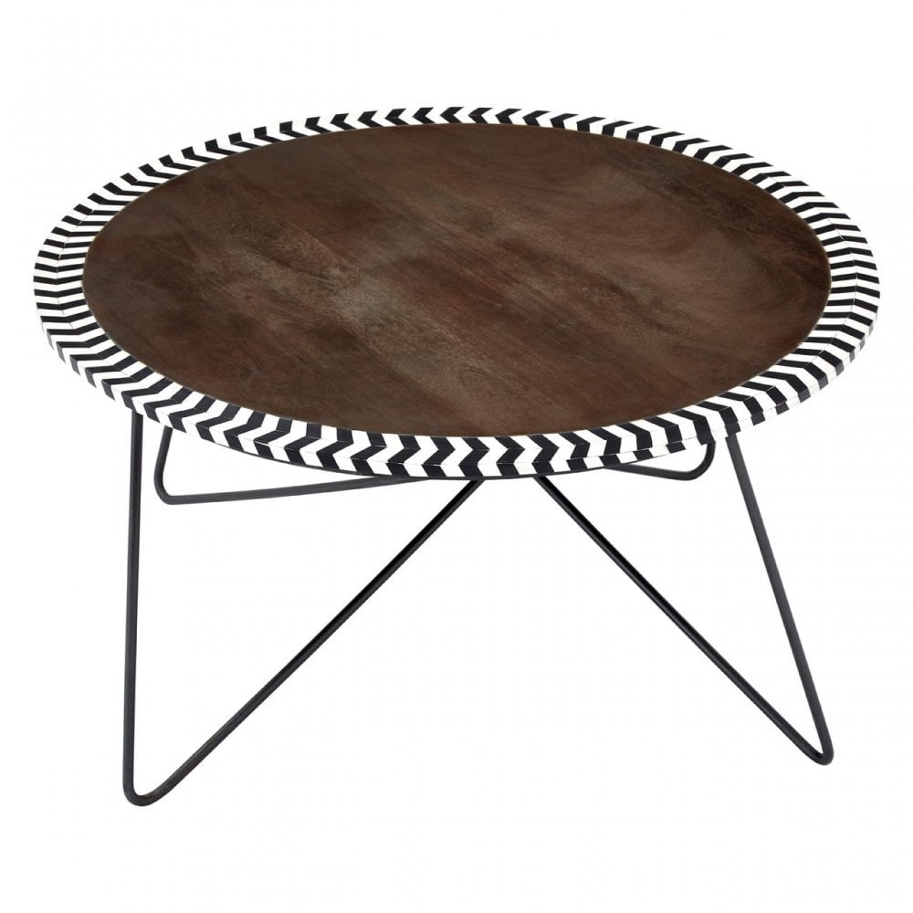 Hektor Hektor Artisan Acacia Wood Coffee Table, Acacia Wood, Iron, Resin, Natural