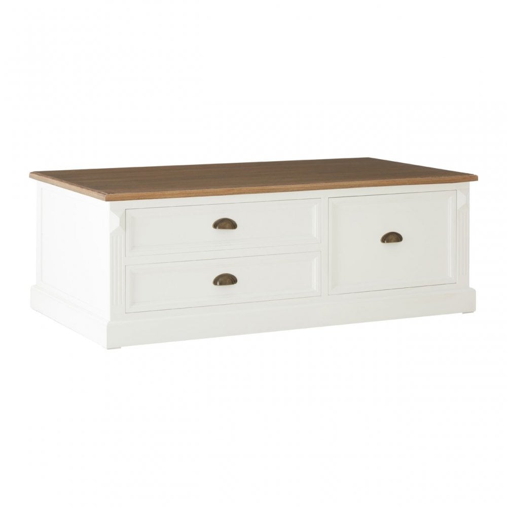 Hardwick Low Coffee Table, Fir Wood Veneer, White