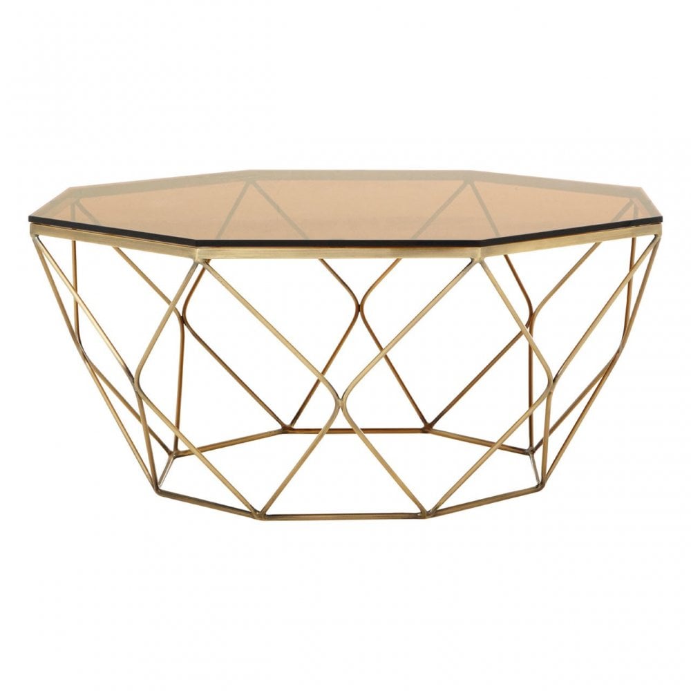 Enrich Coffee Table, Tempered Glass, Bronze