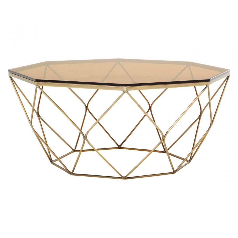 Enrich Coffee Table, Tempered Glass, Bronze