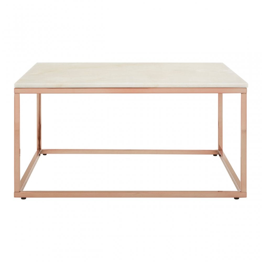 Enrich Square Rose Gold Coffee Table, Marble, Rose Gold