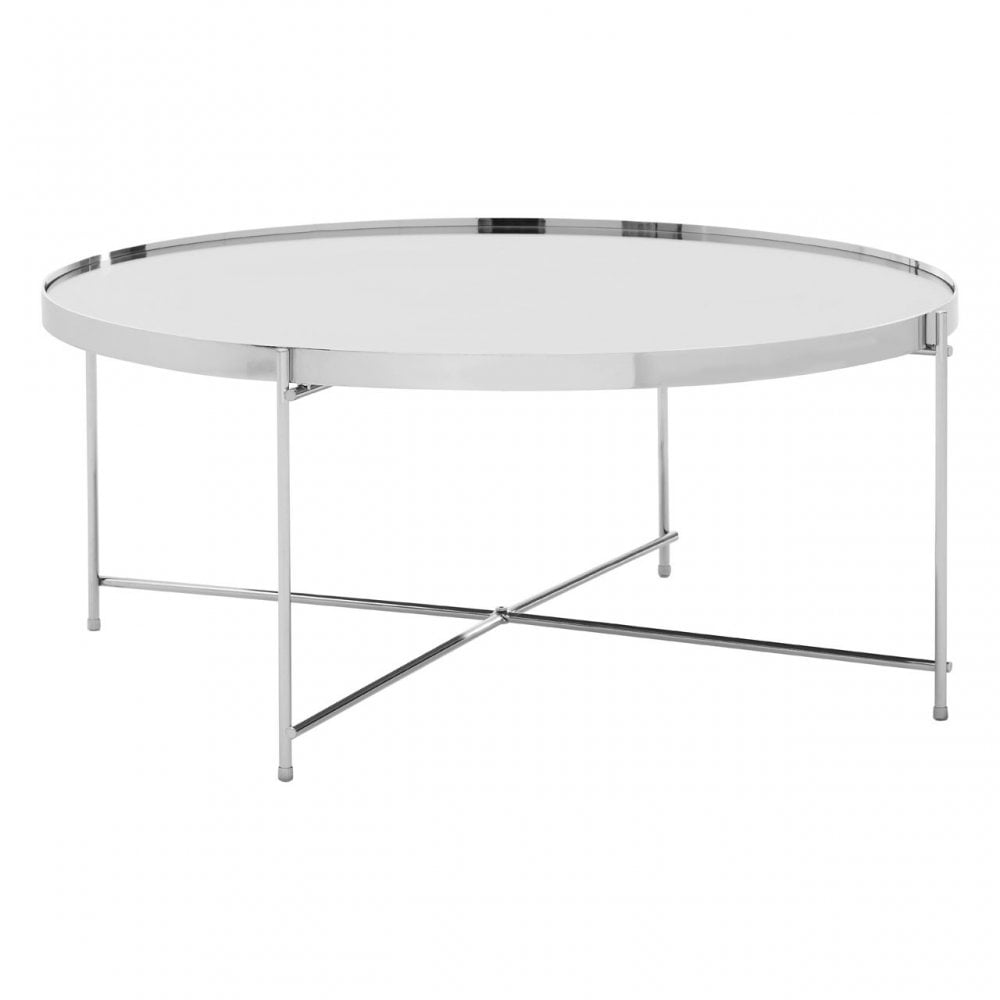 Enrich Silver Mirror Coffee Table, Mirrored Glass, Silver