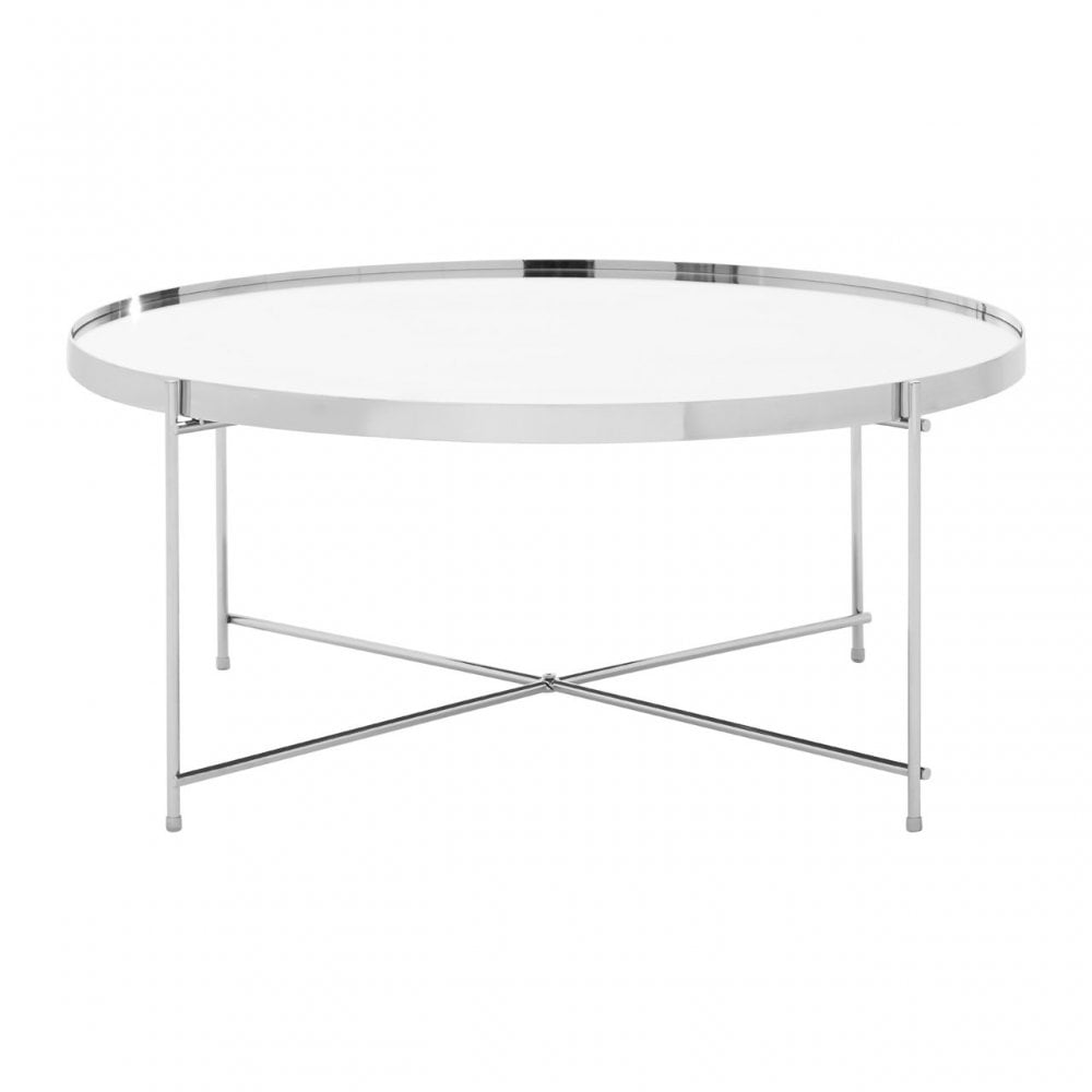 Enrich Silver Mirror Coffee Table, Mirrored Glass, Silver