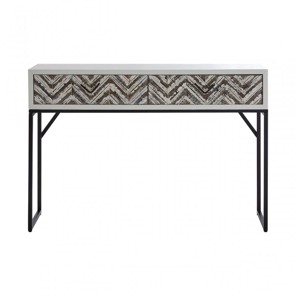 Lombok Console Table, Fir Wood, Grey