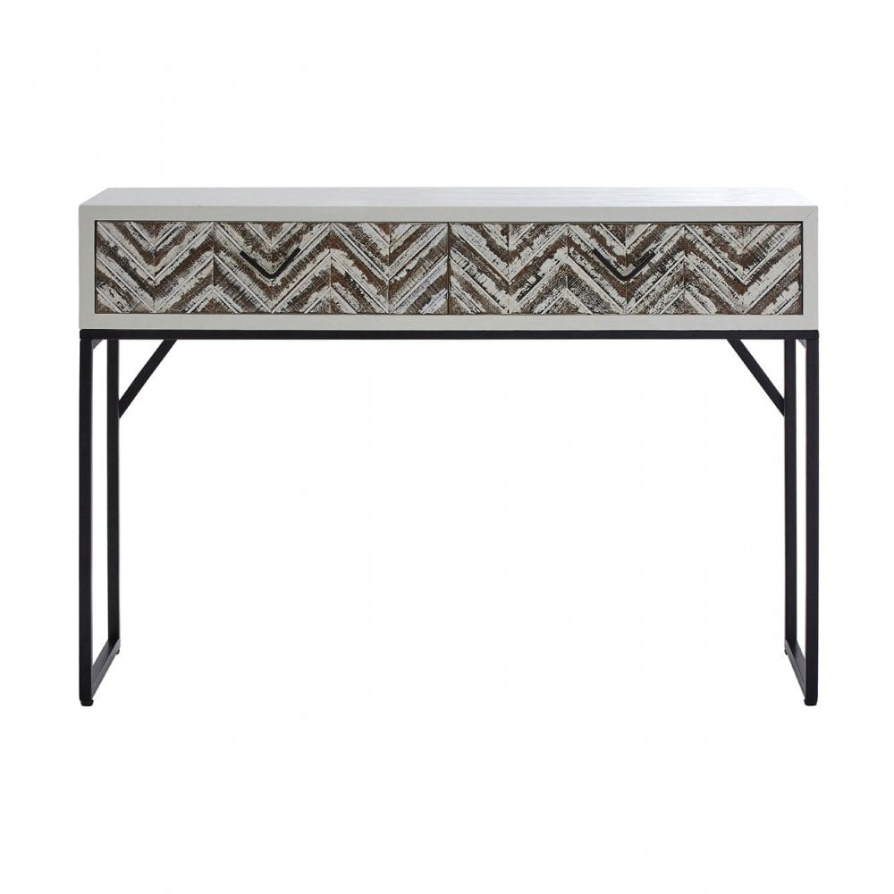 Lombok Console Table, Fir Wood, Grey