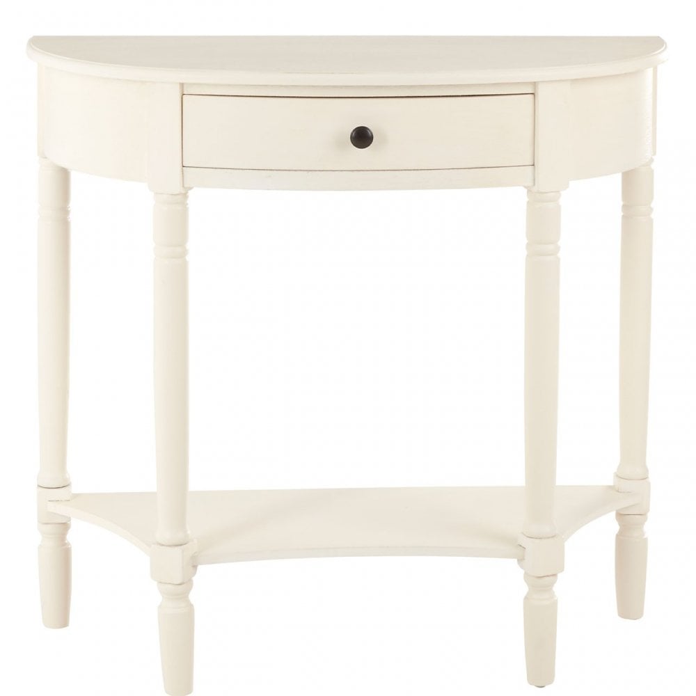 Legacy 1 Drawer Antique White Console Table, Wood, Pine Wood, White