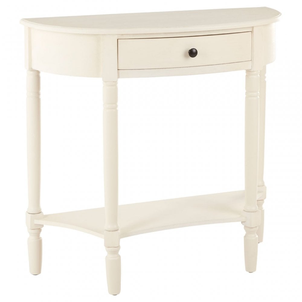 Legacy 1 Drawer Antique White Console Table, Wood, Pine Wood, White