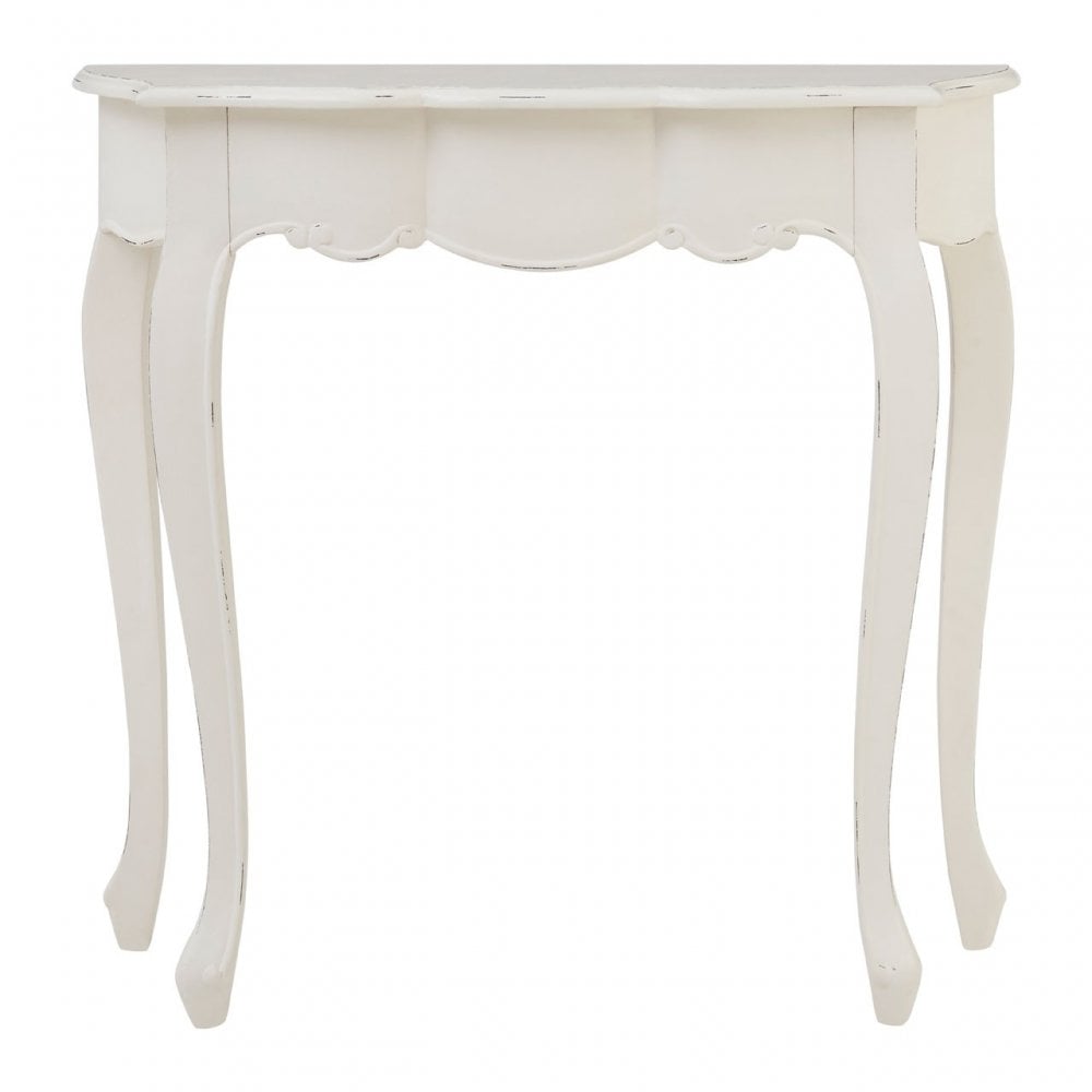 Charles White Console Table, Bayur Wood, White