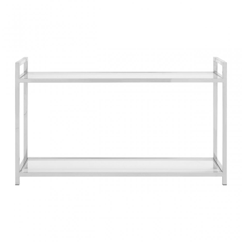 Chiqui Console Table, Stainless Steel, Glass, Silver