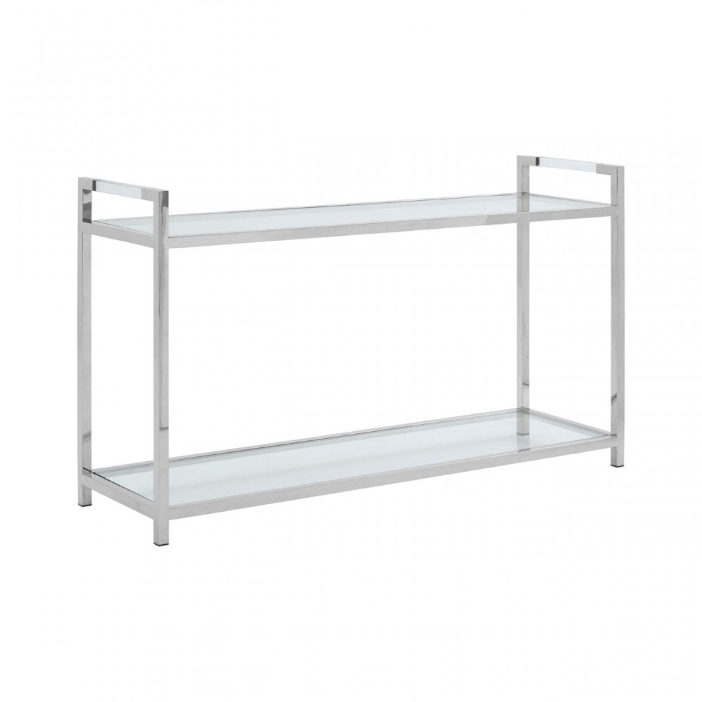 Chiqui Console Table, Stainless Steel, Glass, Silver