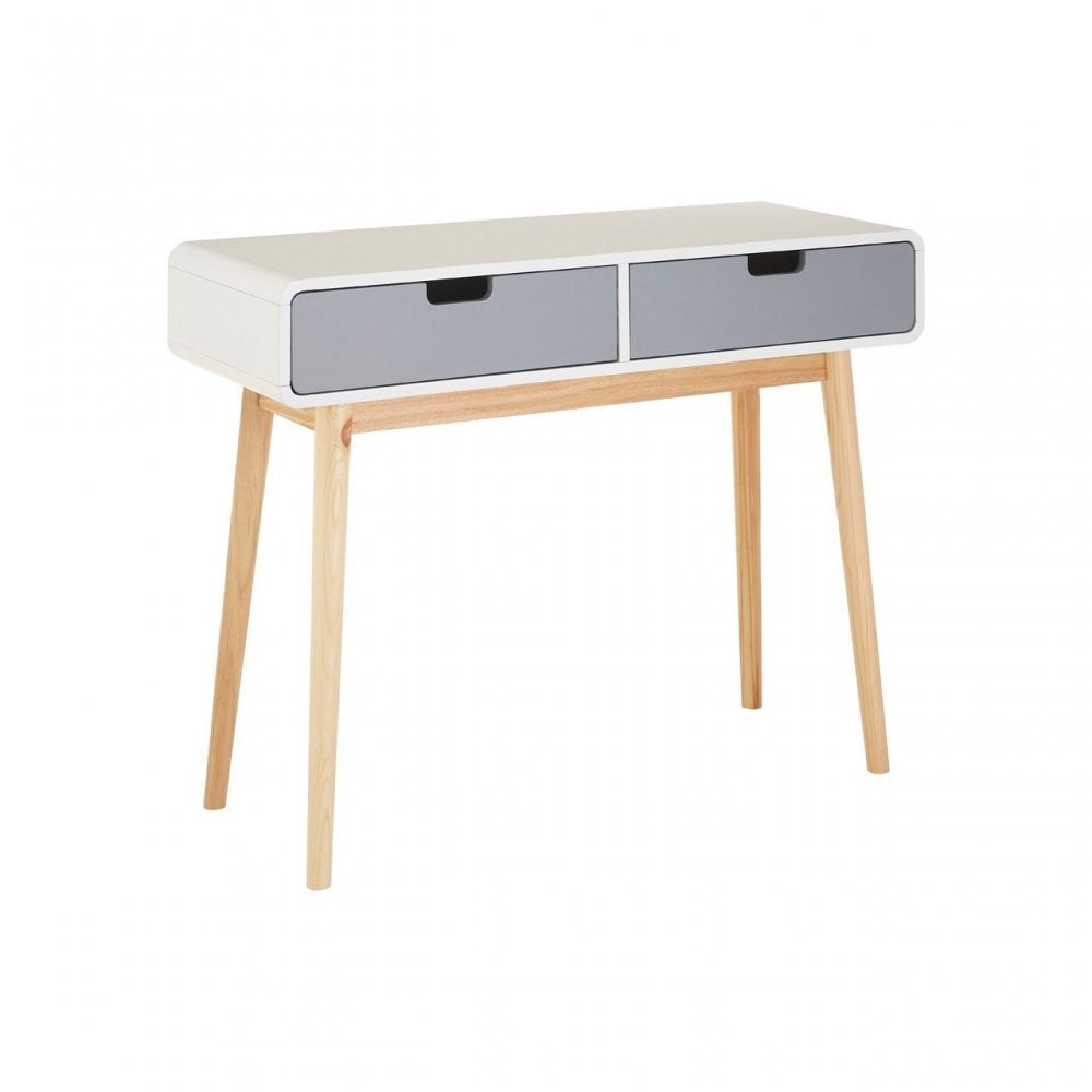 Danny Console Table, Wood, Pine Wood, White