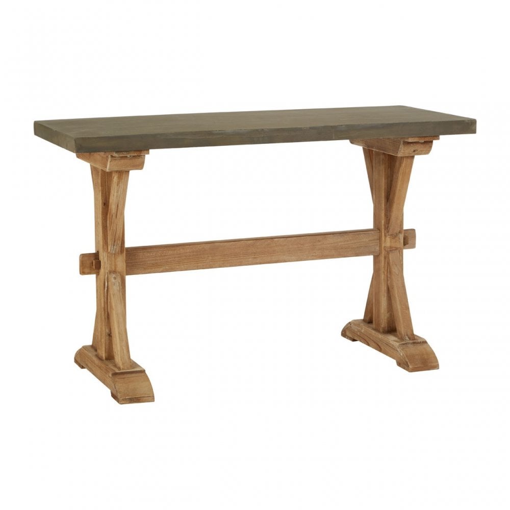 Pompeii Wooden Console Table, Fir Wood, Grey