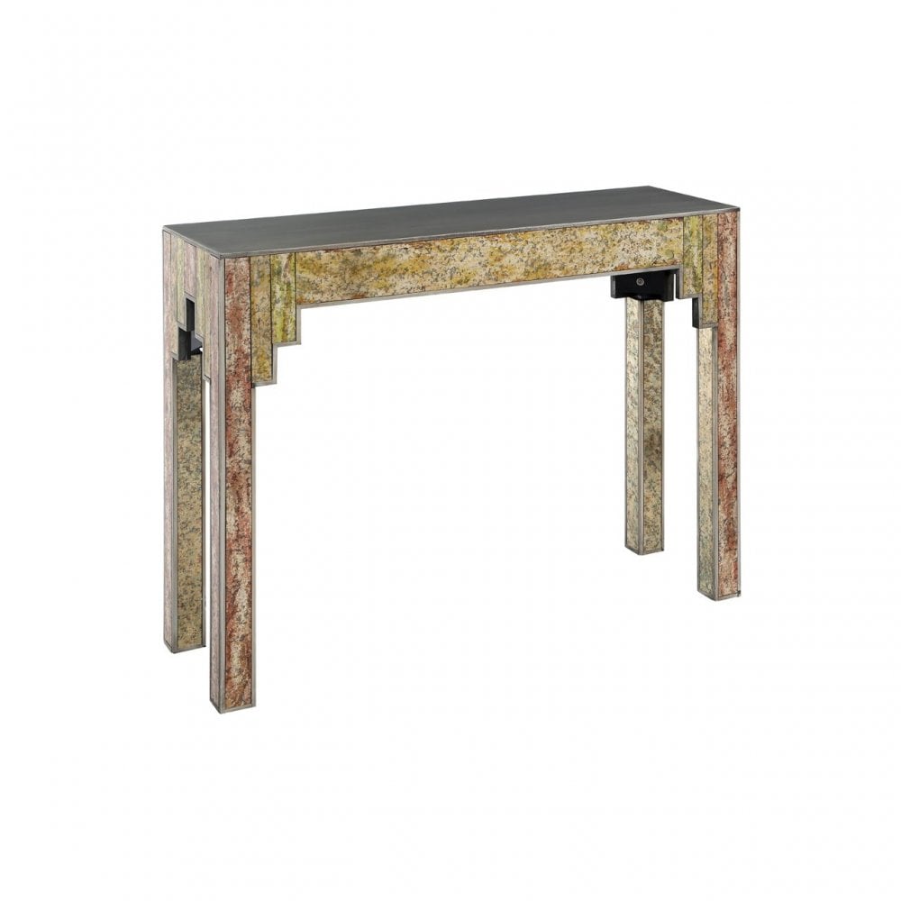 Deco Console Table, Wood, Gold