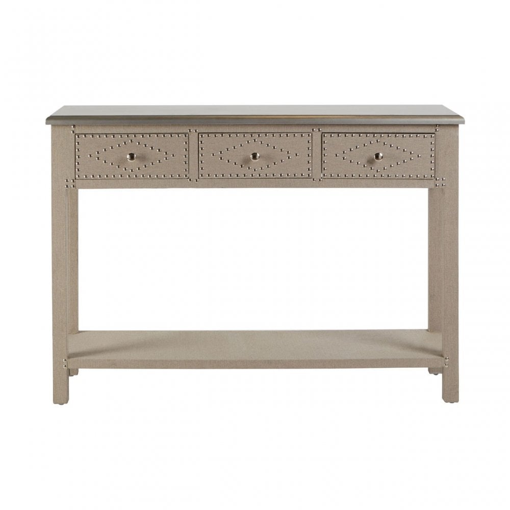 Hatton 3 Drawer Console Table, Fir Wood, Natural