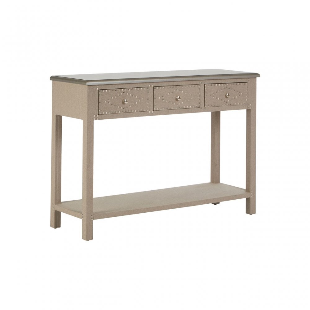 Hatton 3 Drawer Console Table, Fir Wood, Natural