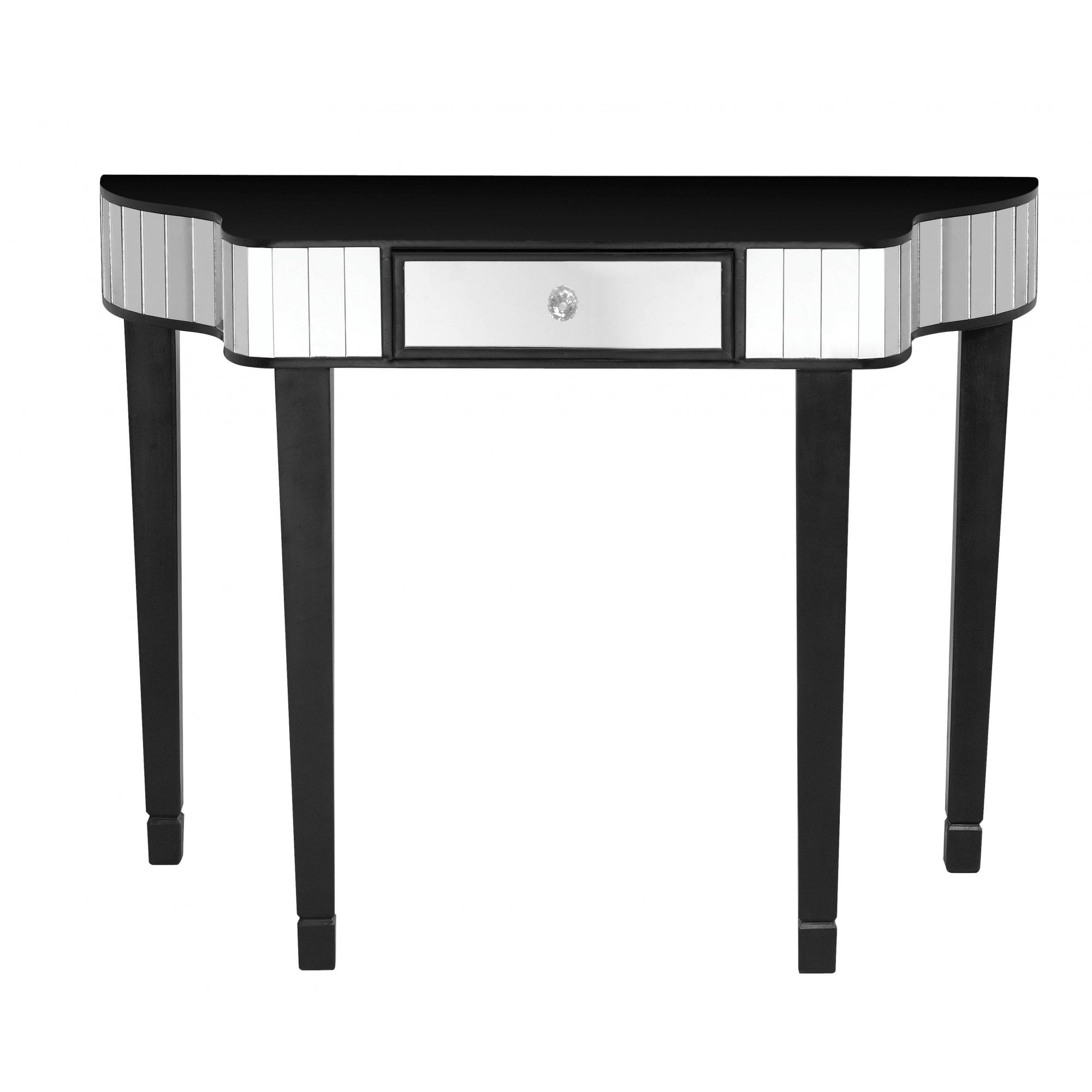 Clavier Console Table, Glass, Wood, Black