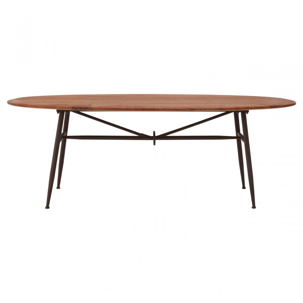 Ranch Foundry Style Oval Table, Walnut Wood