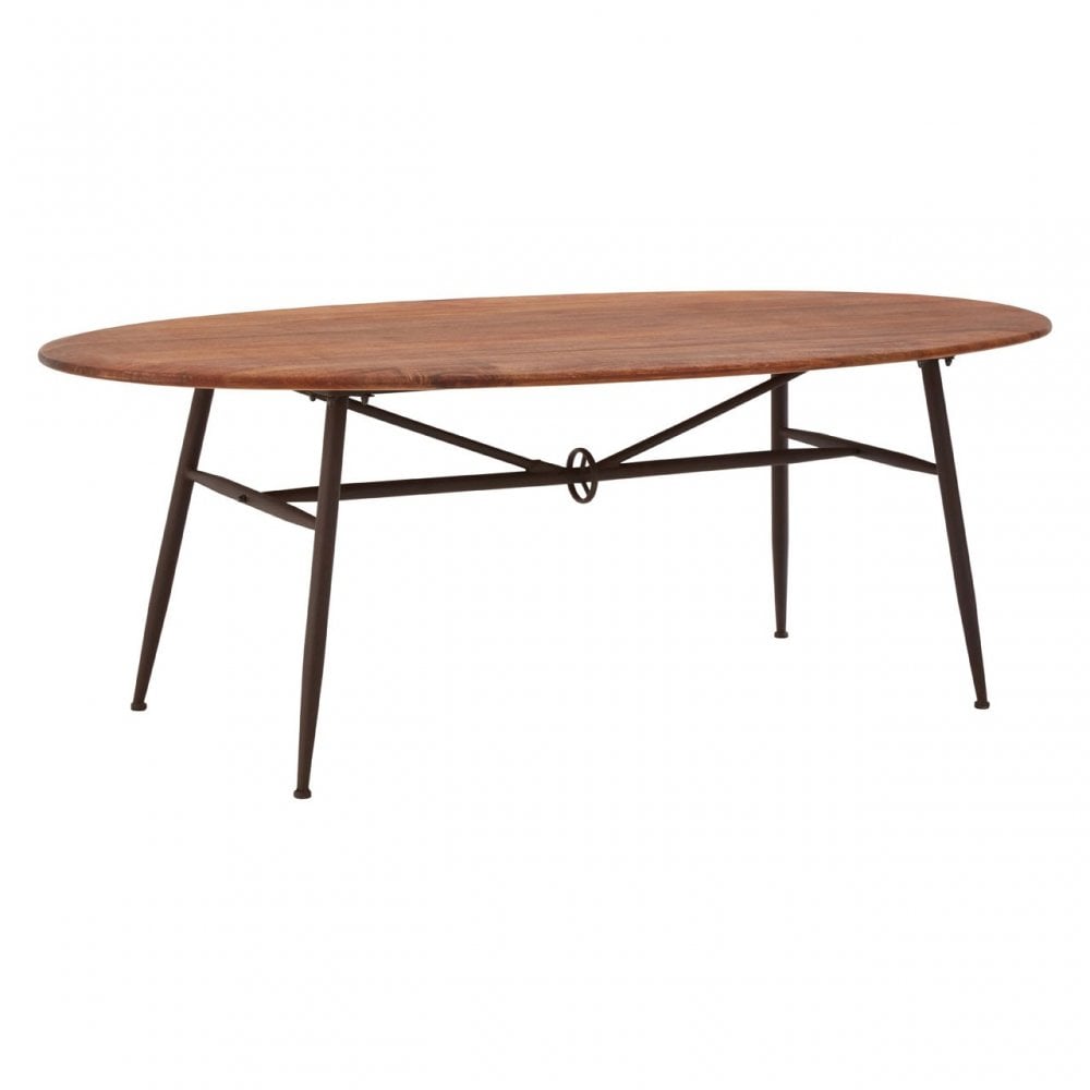 Ranch Foundry Style Oval Table, Walnut Wood