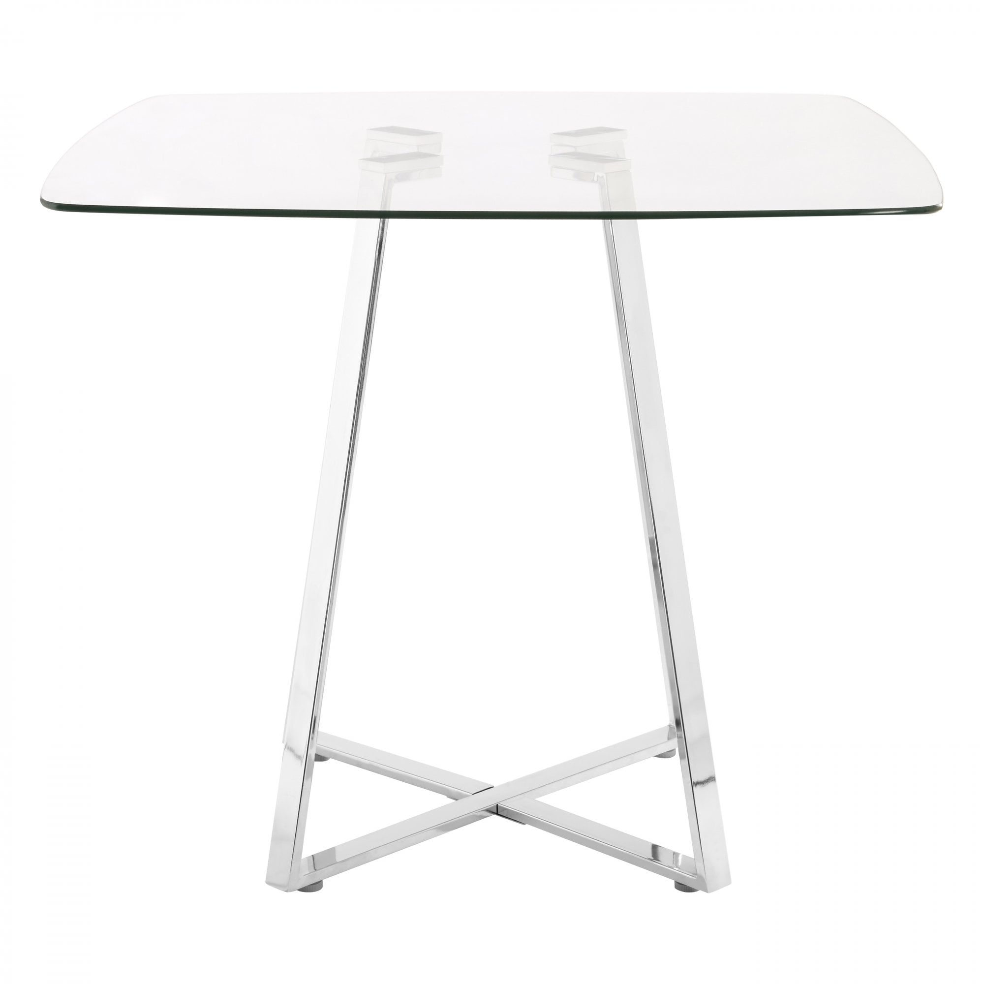 Metropolitan Dining Table, Chrome, Glass, Clear