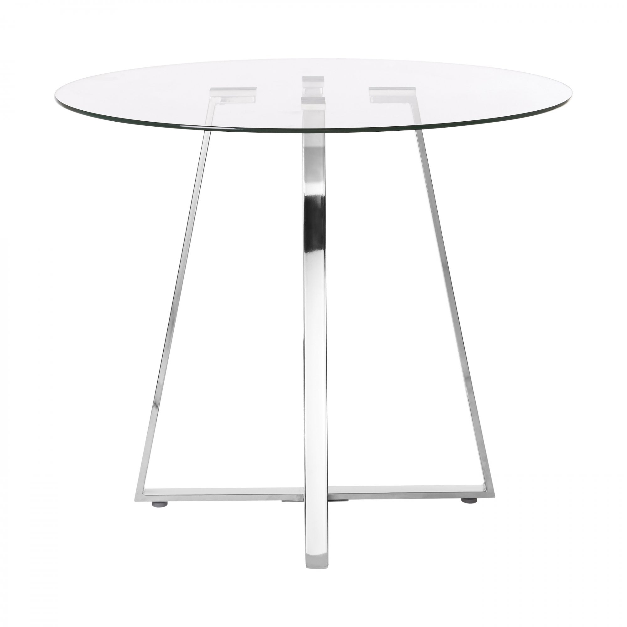 Metropolitan Dining Table, Chrome, Glass, Clear