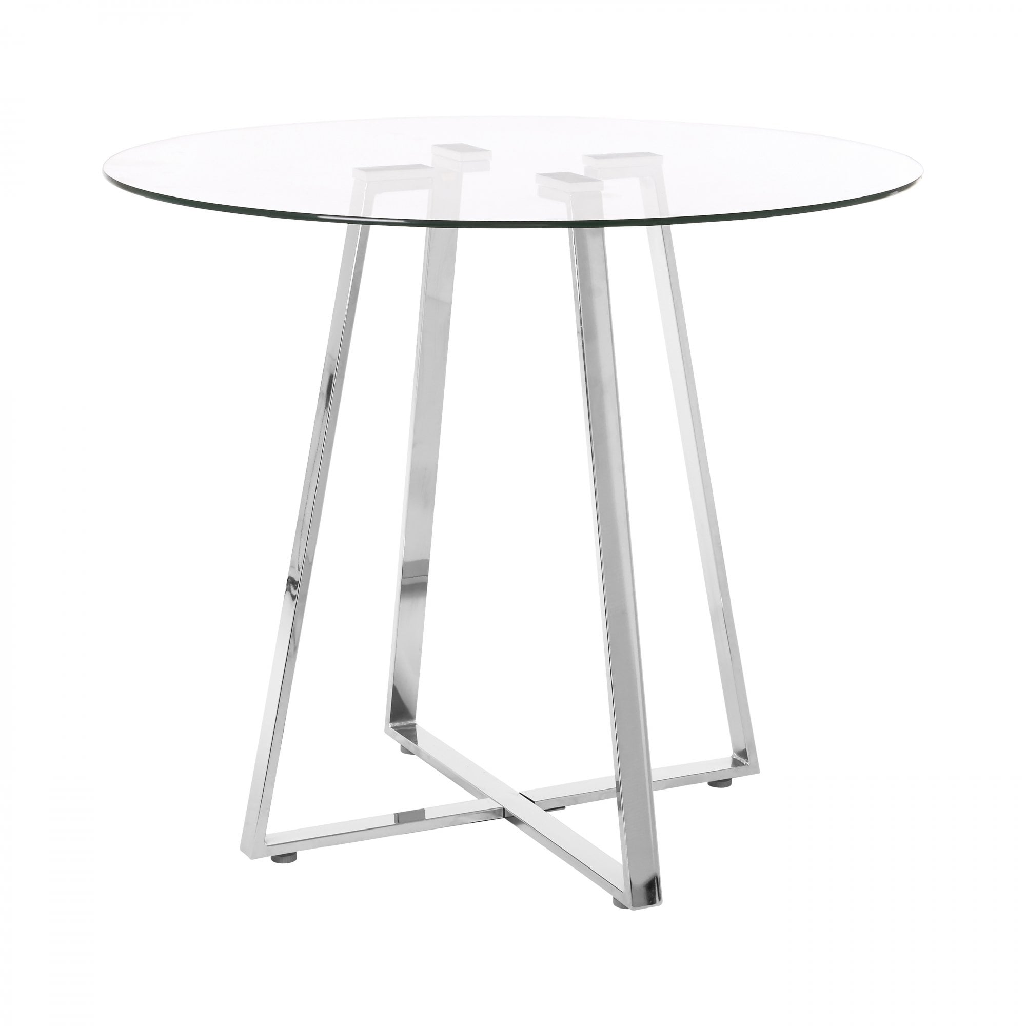 Metropolitan Dining Table, Chrome, Glass, Clear