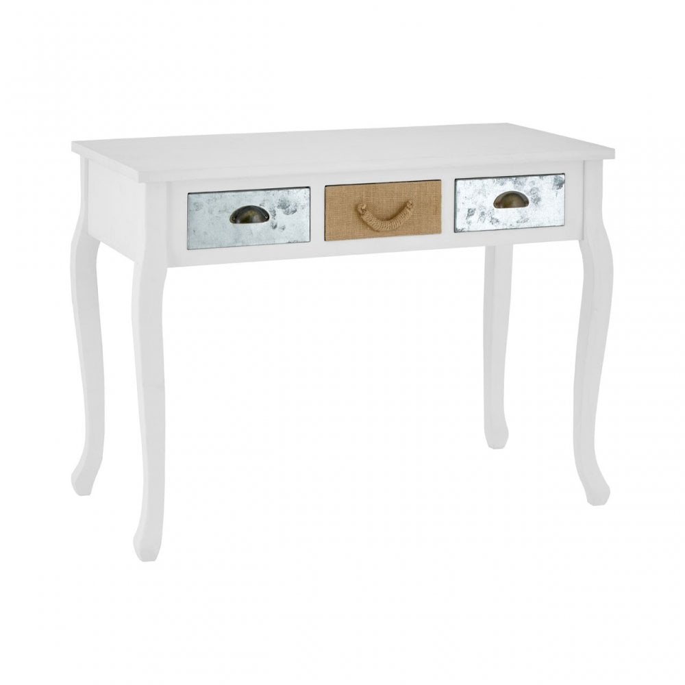 Weymouth Console Table, Hemp Rope, Pine Wood, White