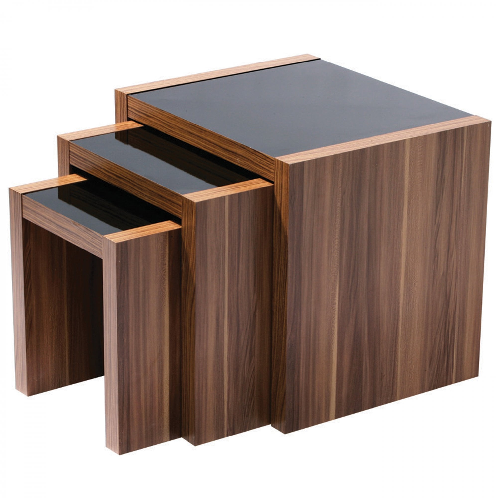 Fargo Nest of 3 Tables, Wood, Brown